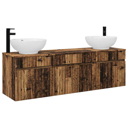 vidaXL Bathroom Cabinet Set 3 pcs Old Wood 49 x 44.5 x 66.5 cm
