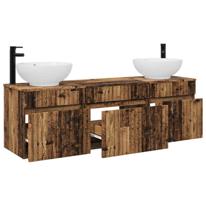 vidaXL Bathroom Cabinet Set 3 pcs Old Wood 49 x 44.5 x 66.5 cm