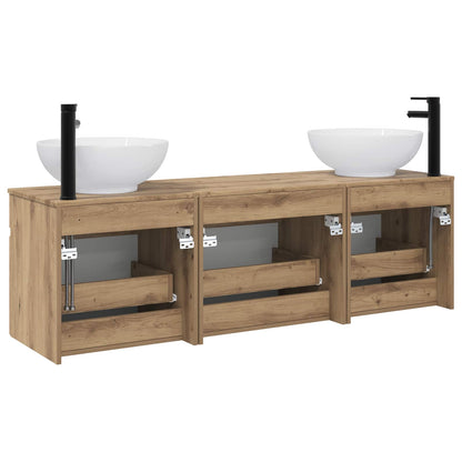 vidaXL Bathroom Cabinet Set 3 pcs Artisan Oak 49 x 44.5 x 66.5 cm