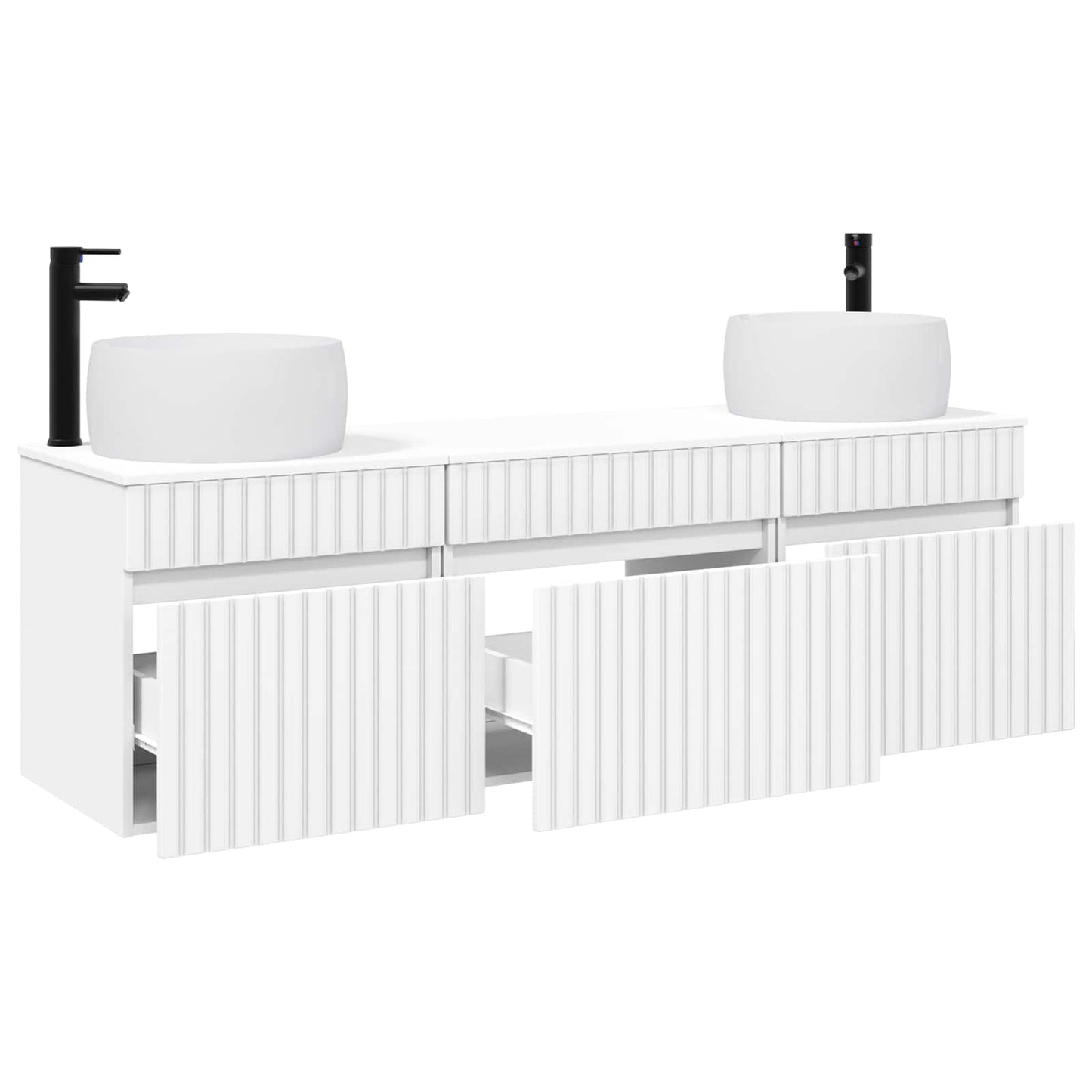 vidaXL Bathroom Cabinet Set 3 pcs White 49 x 44.5 x 66 cm