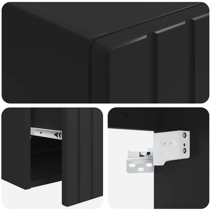 vidaXL Bathroom Cabinet Set 3 pcs Black 49 x 44.5 x 66 cm