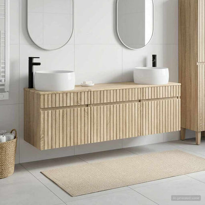 vidaXL Bathroom Cabinet Set 3 pcs Sonoma Oak 49 x 44.5 x 66 cm