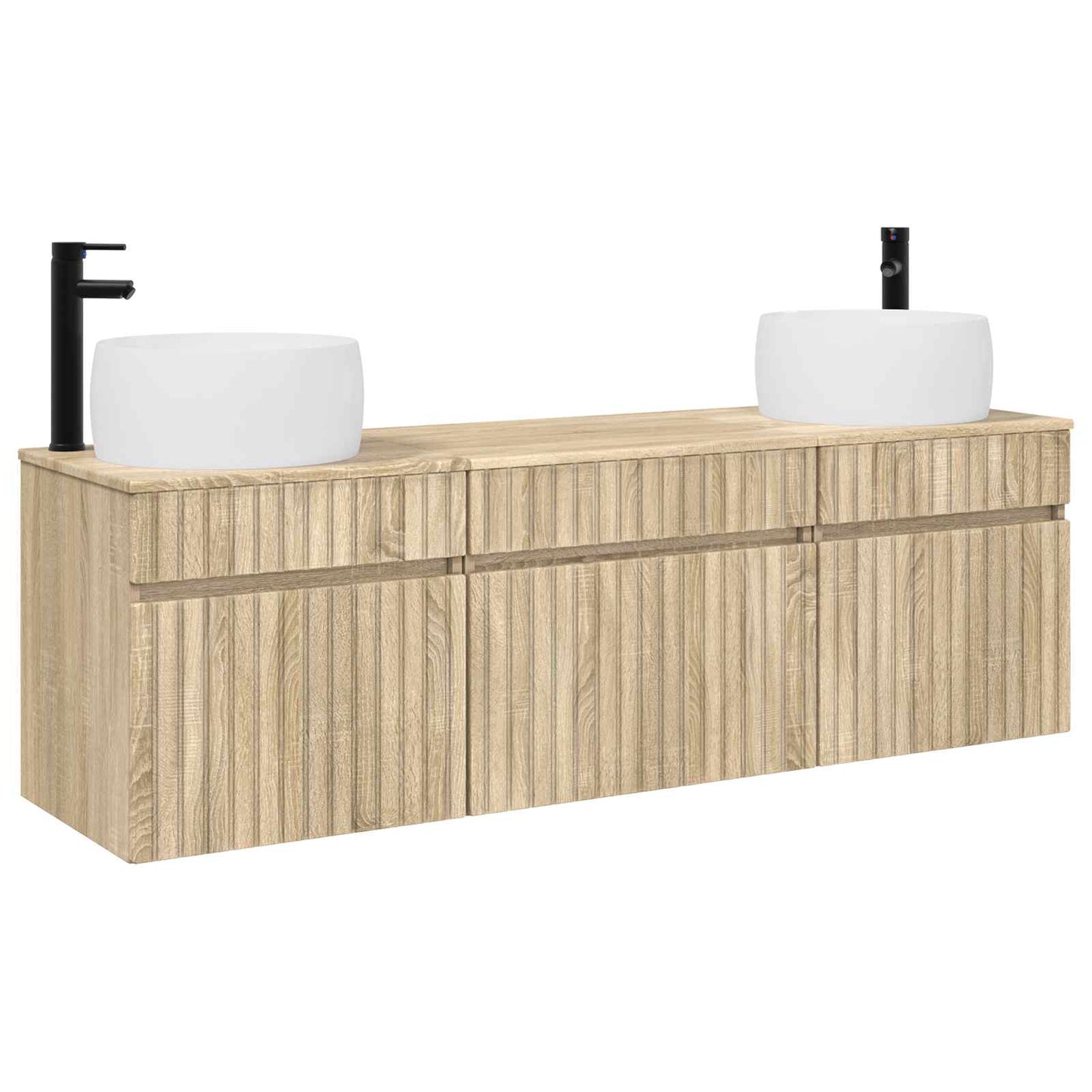 vidaXL Bathroom Cabinet Set 3 pcs Sonoma Oak 49 x 44.5 x 66 cm