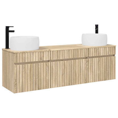 vidaXL Bathroom Cabinet Set 3 pcs Sonoma Oak 49 x 44.5 x 66 cm