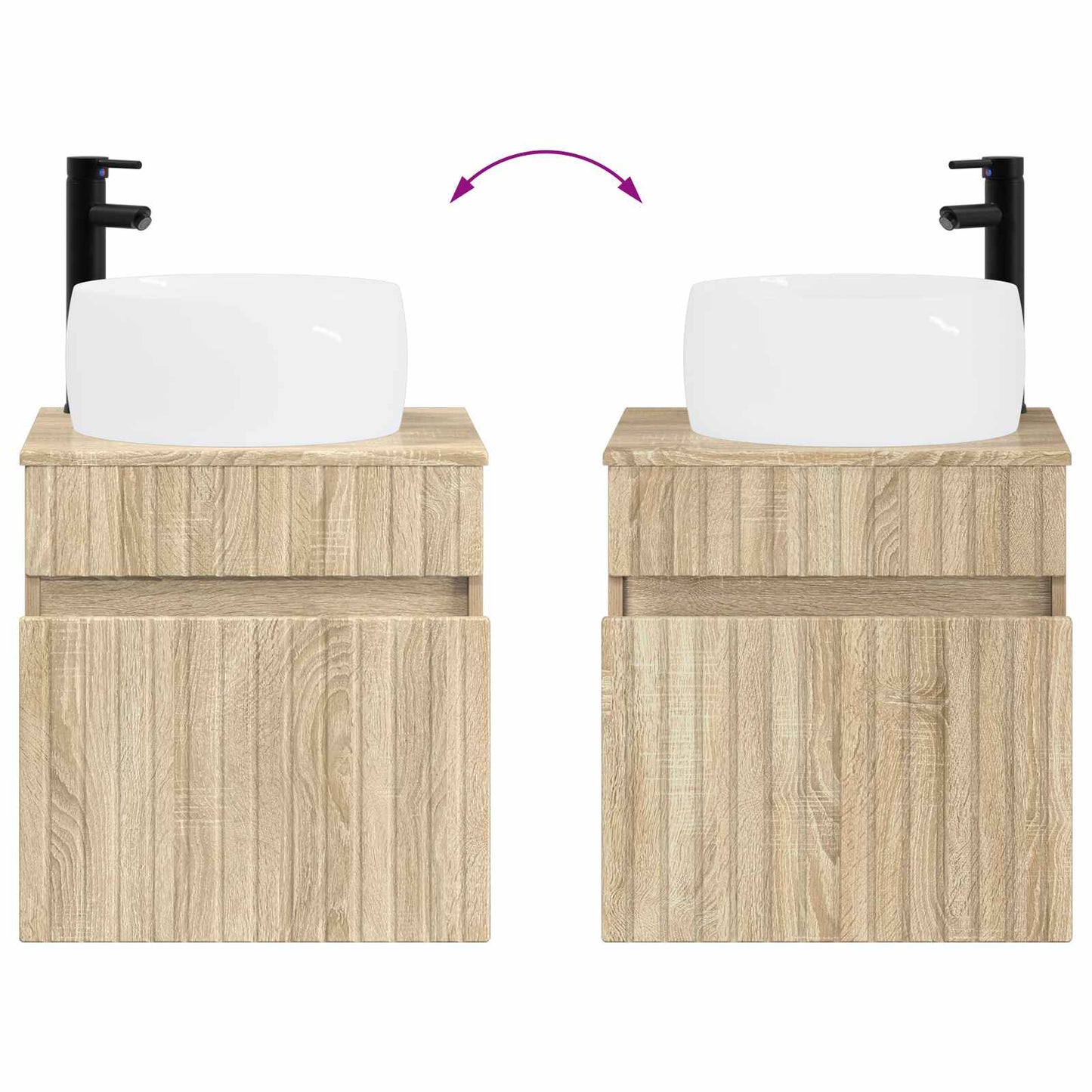 vidaXL Bathroom Cabinet Set 3 pcs Sonoma Oak 49 x 44.5 x 66 cm
