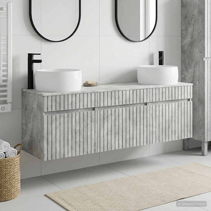 vidaXL Bathroom Cabinet Set 3 pcs Concrete Grey 49 x 44.5 x 66 cm