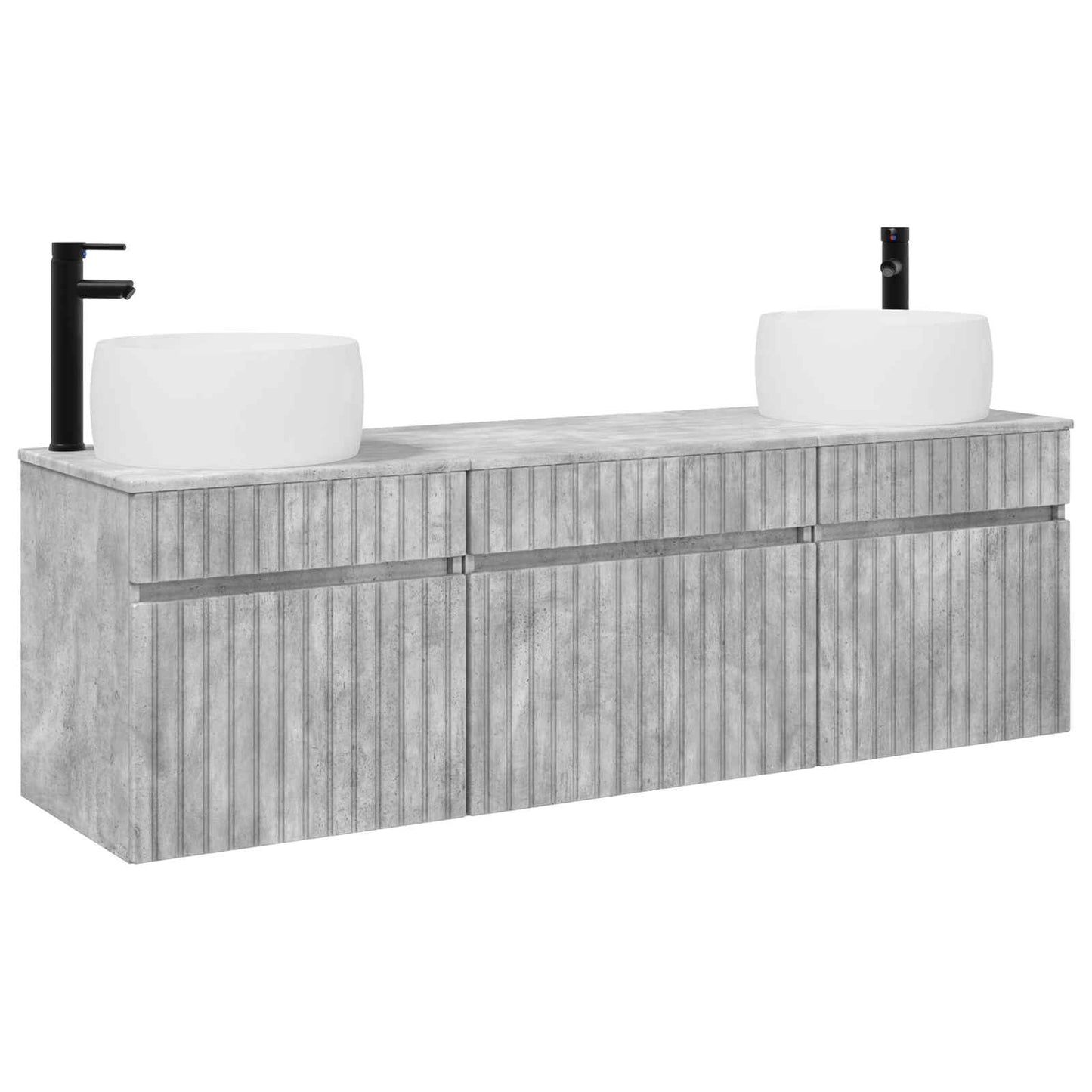 vidaXL Bathroom Cabinet Set 3 pcs Concrete Grey 49 x 44.5 x 66 cm