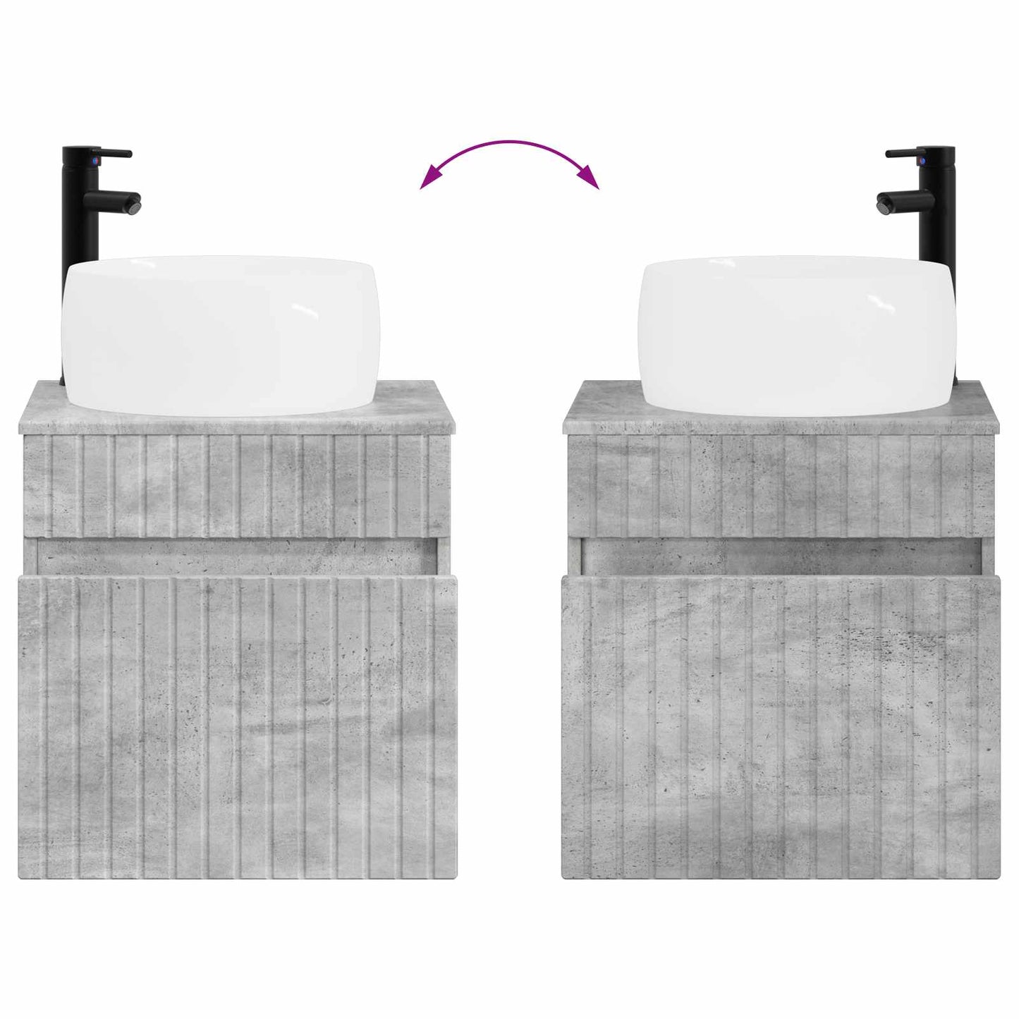 vidaXL Bathroom Cabinet Set 3 pcs Concrete Grey 49 x 44.5 x 66 cm