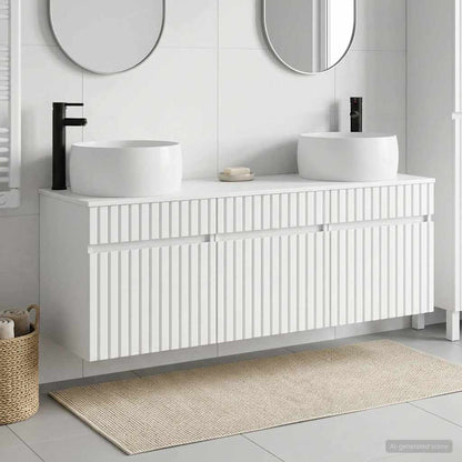 vidaXL Bathroom Cabinet Set 3 pcs High Gloss White 49 x 44.5 x 66 cm