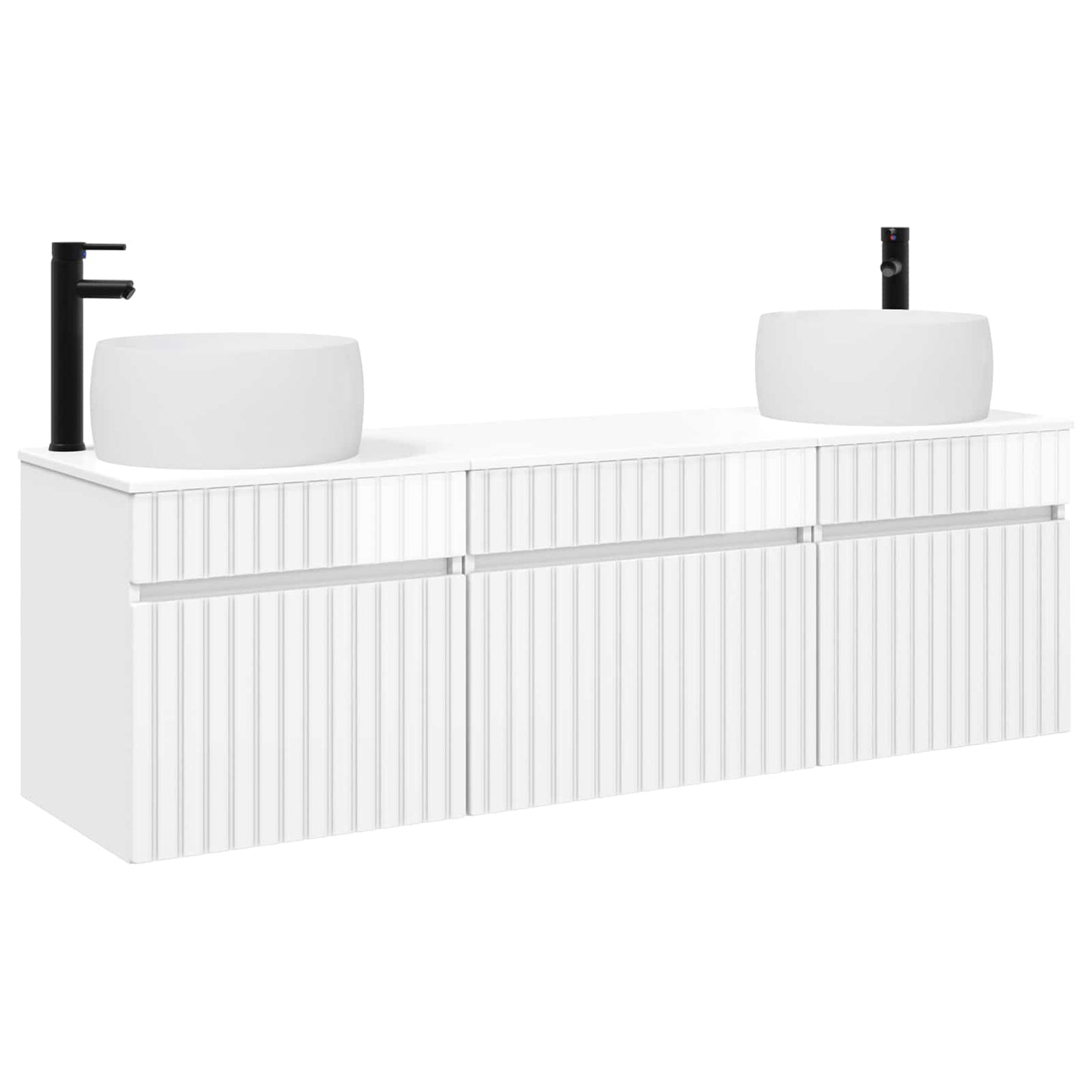 vidaXL Bathroom Cabinet Set 3 pcs High Gloss White 49 x 44.5 x 66 cm