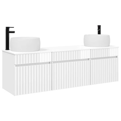vidaXL Bathroom Cabinet Set 3 pcs High Gloss White 49 x 44.5 x 66 cm