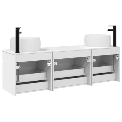 vidaXL Bathroom Cabinet Set 3 pcs High Gloss White 49 x 44.5 x 66 cm