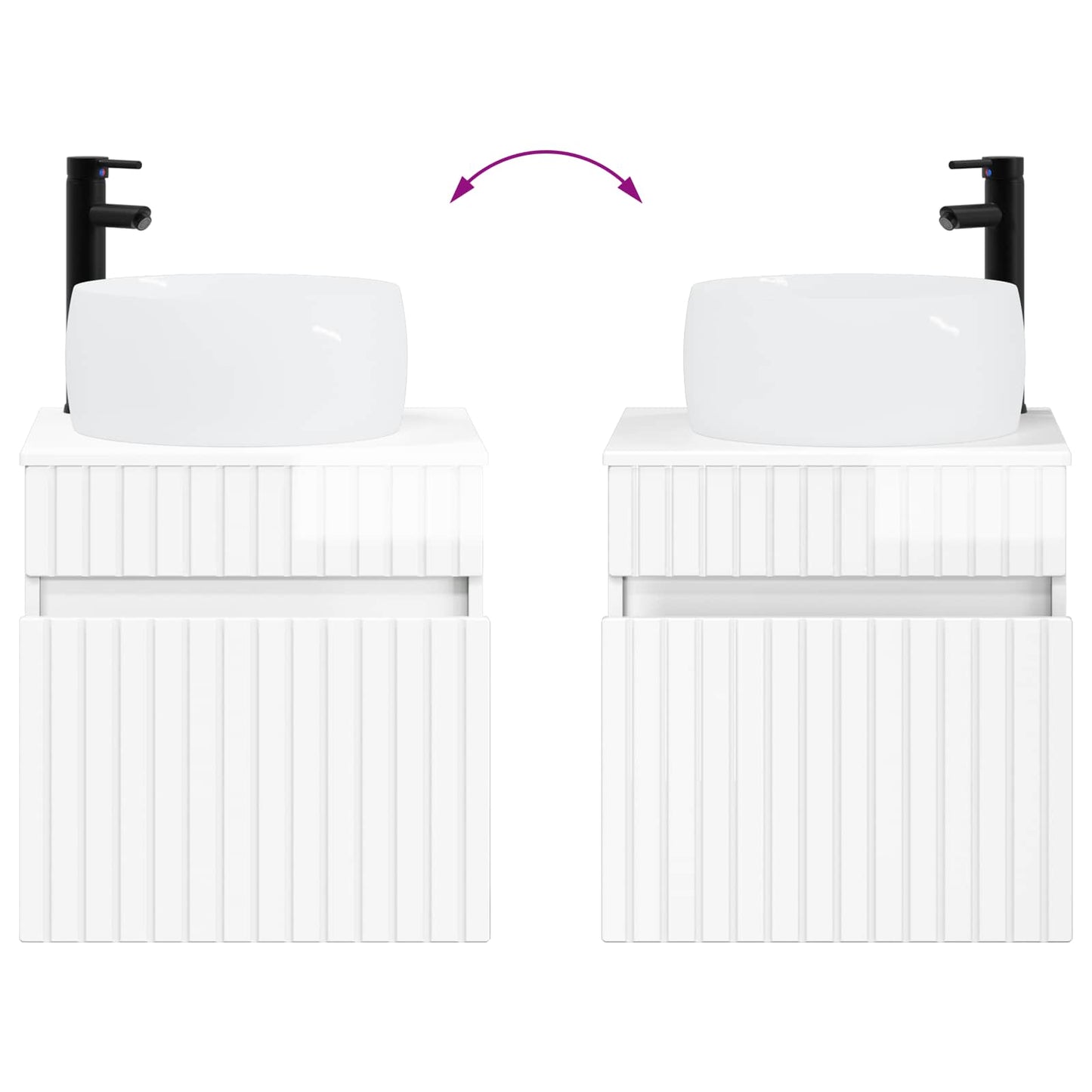 vidaXL Bathroom Cabinet Set 3 pcs High Gloss White 49 x 44.5 x 66 cm