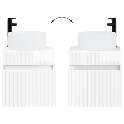 vidaXL Bathroom Cabinet Set 3 pcs High Gloss White 49 x 44.5 x 66 cm