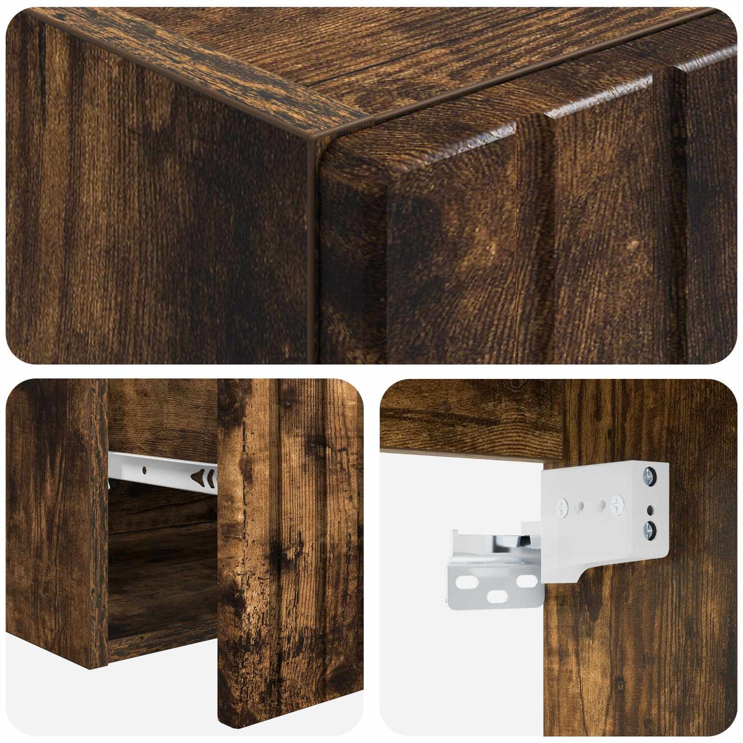 vidaXL Bathroom Cabinet Set 3 pcs Smoked Oak 49 x 44.5 x 66 cm
