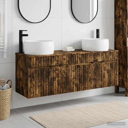vidaXL Bathroom Cabinet Set 3 pcs Smoked Oak 49 x 44.5 x 66 cm