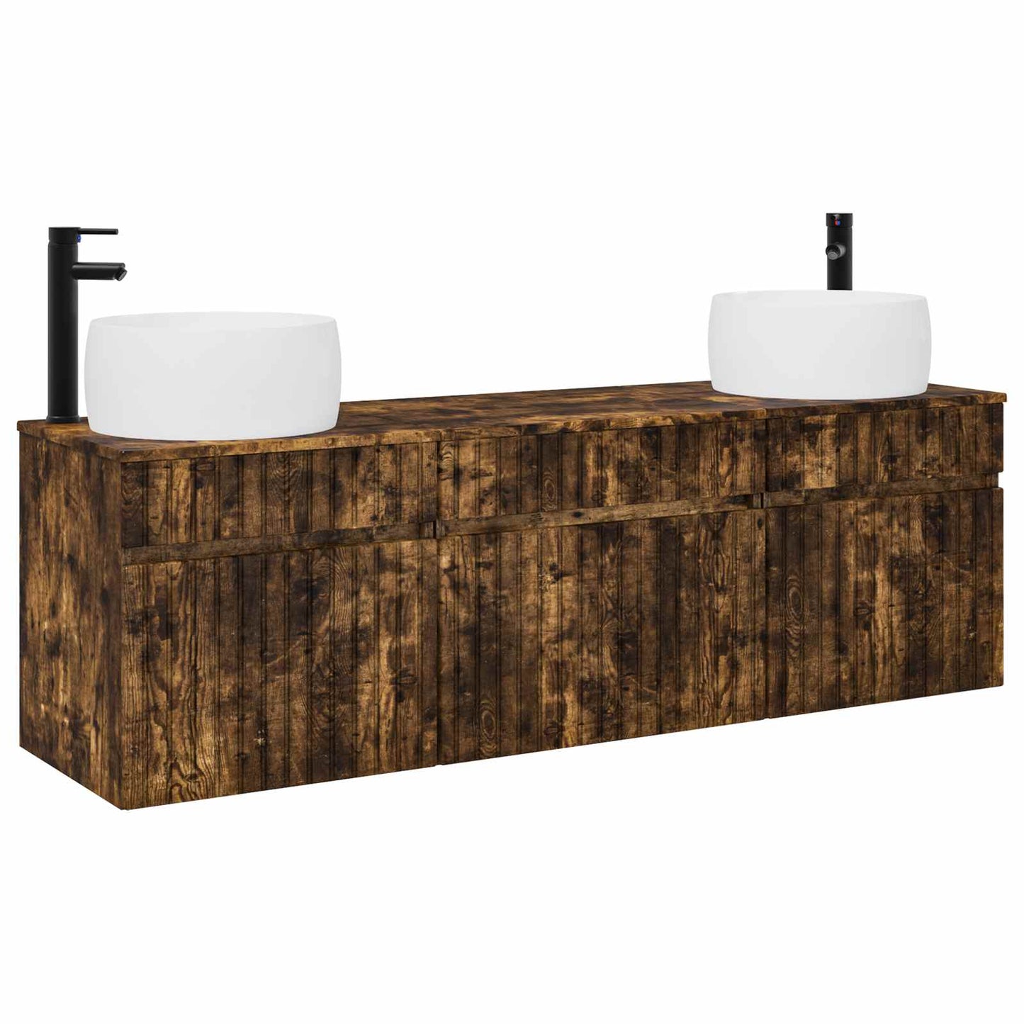 vidaXL Bathroom Cabinet Set 3 pcs Smoked Oak 49 x 44.5 x 66 cm