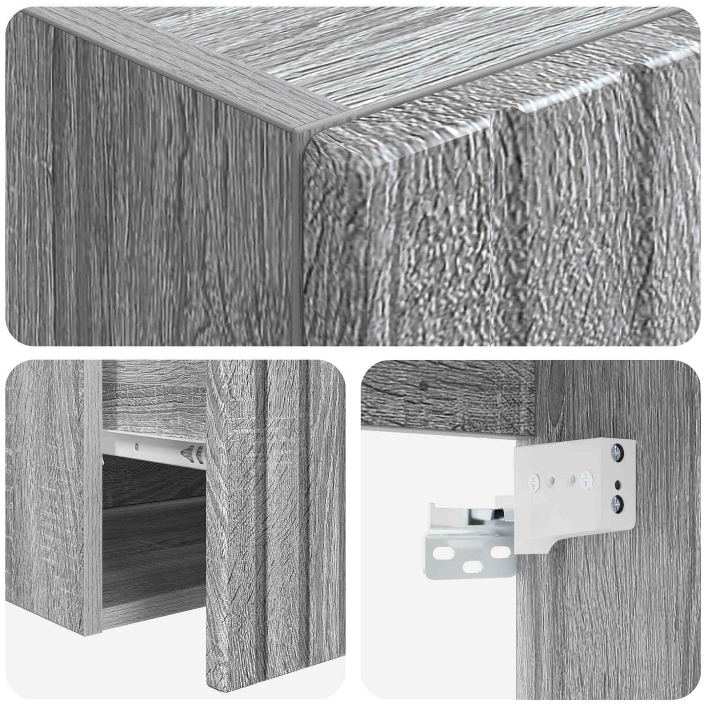 vidaXL Bathroom Cabinet Set 3 pcs Grey Sonoma 49 x 44.5 x 66 cm