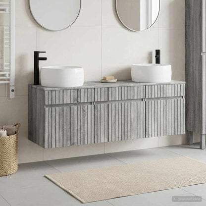 vidaXL Bathroom Cabinet Set 3 pcs Grey Sonoma 49 x 44.5 x 66 cm