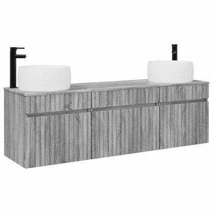 vidaXL Bathroom Cabinet Set 3 pcs Grey Sonoma 49 x 44.5 x 66 cm