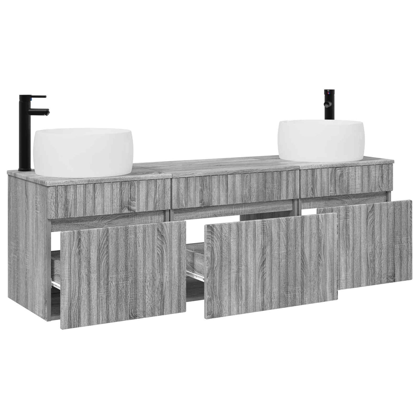 vidaXL Bathroom Cabinet Set 3 pcs Grey Sonoma 49 x 44.5 x 66 cm