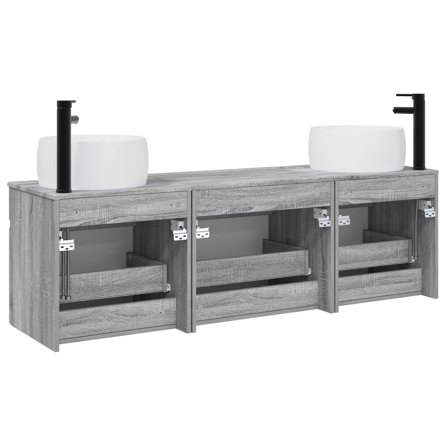 vidaXL Bathroom Cabinet Set 3 pcs Grey Sonoma 49 x 44.5 x 66 cm