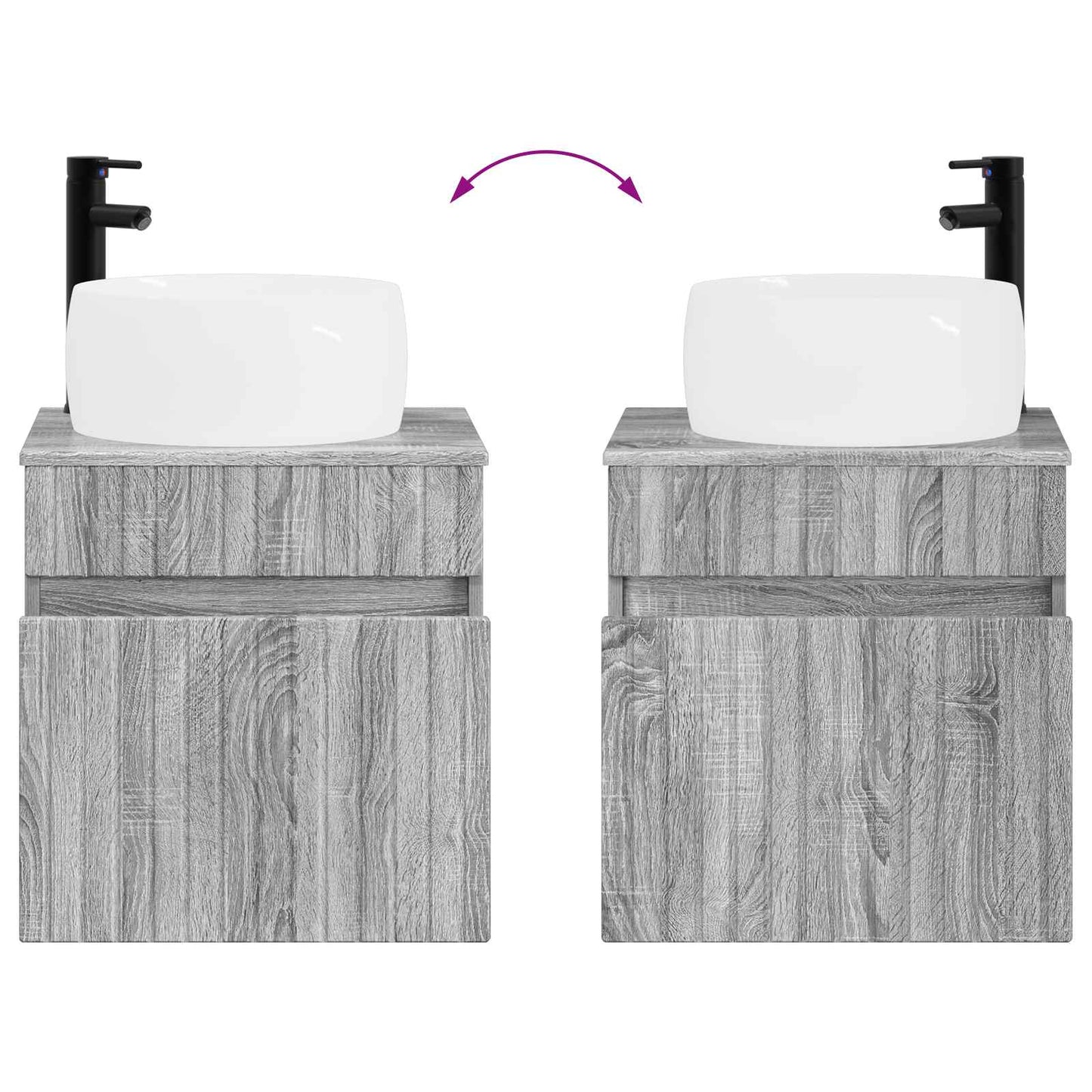 vidaXL Bathroom Cabinet Set 3 pcs Grey Sonoma 49 x 44.5 x 66 cm