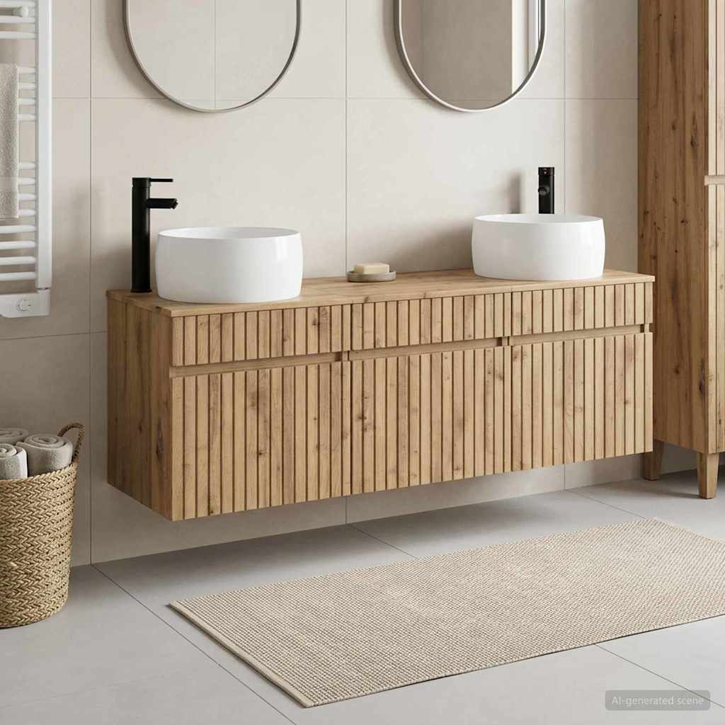 vidaXL Bathroom Cabinet Set 3 pcs Artisan Oak 49 x 44.5 x 66 cm