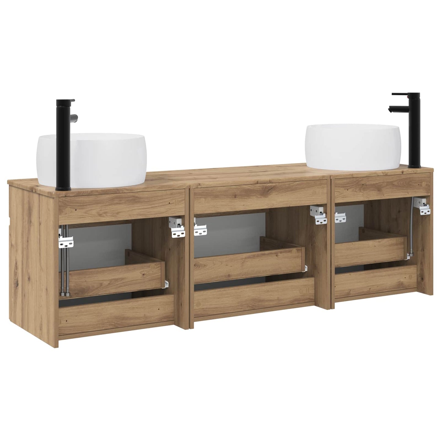 vidaXL Bathroom Cabinet Set 3 pcs Artisan Oak 49 x 44.5 x 66 cm