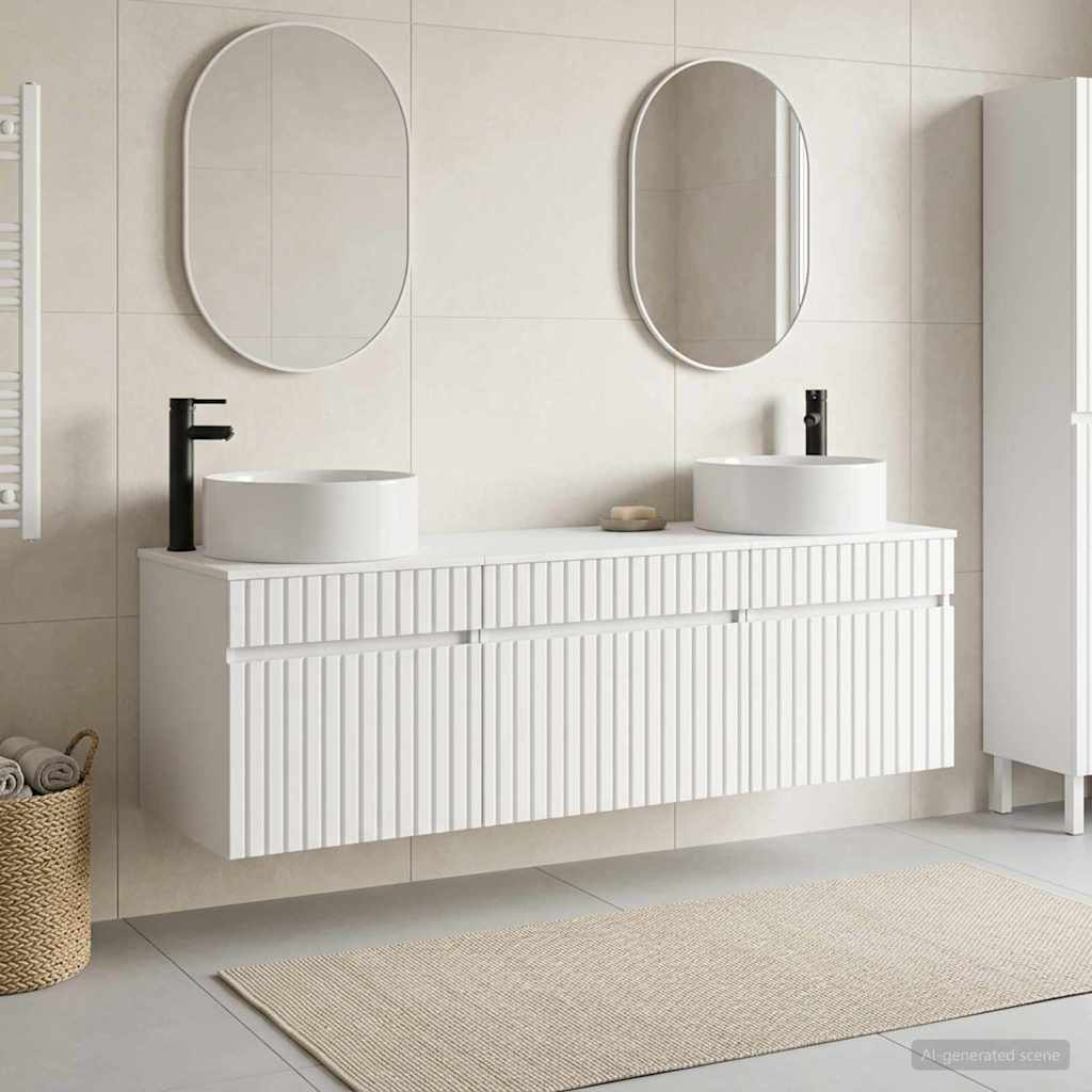 vidaXL Bathroom Cabinet Set 3 pcs White 49 x 44.5 x 65.5 cm