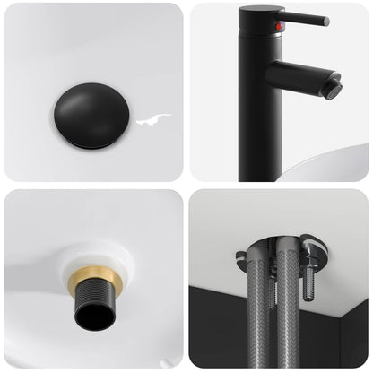 vidaXL Bathroom Cabinet Set 3 pcs Black 49 x 44.5 x 65.5 cm