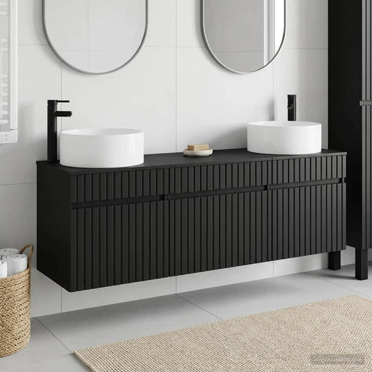 vidaXL Bathroom Cabinet Set 3 pcs Black 49 x 44.5 x 65.5 cm