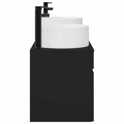 vidaXL Bathroom Cabinet Set 3 pcs Black 49 x 44.5 x 65.5 cm