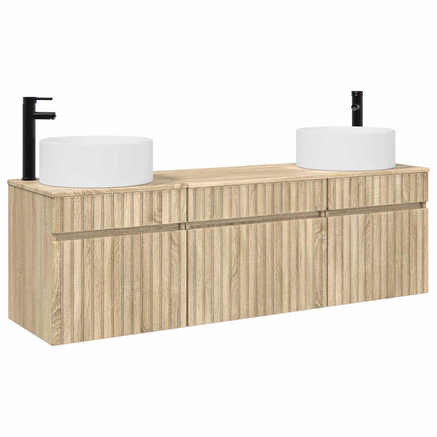 vidaXL Bathroom Cabinet Set 3 pcs Sonoma Oak 49 x 44.5 x 65.5 cm