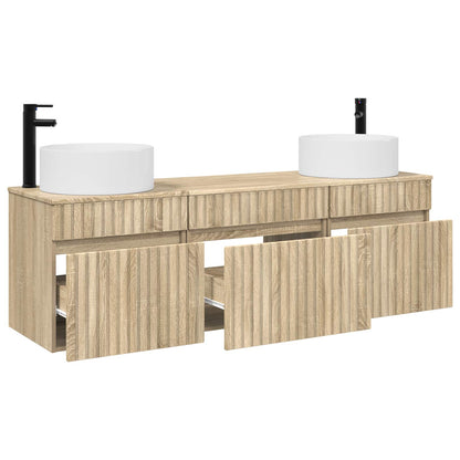 vidaXL Bathroom Cabinet Set 3 pcs Sonoma Oak 49 x 44.5 x 65.5 cm