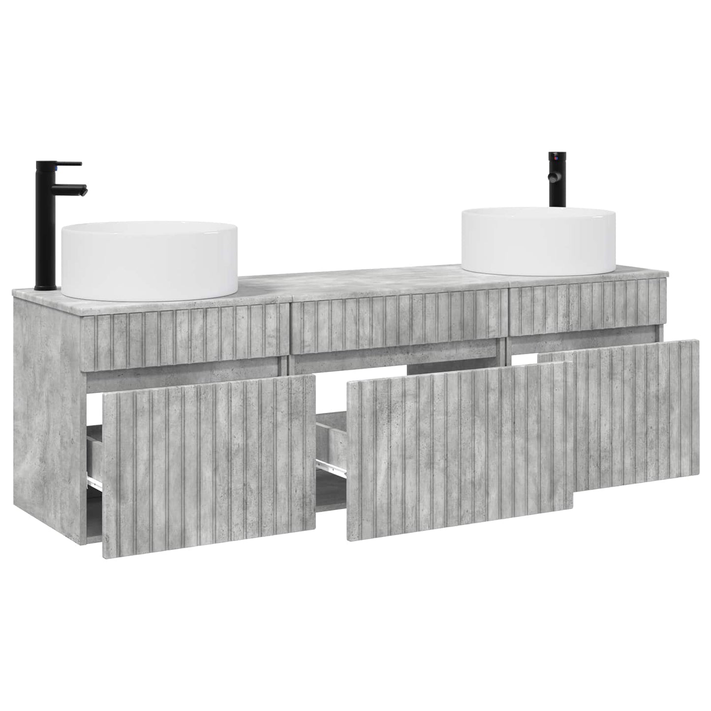 vidaXL Bathroom Cabinet Set 3 pcs Concrete Grey 49 x 44.5 x 65.5 cm