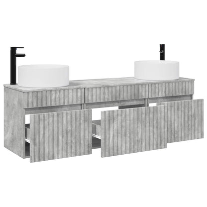 vidaXL Bathroom Cabinet Set 3 pcs Concrete Grey 49 x 44.5 x 65.5 cm