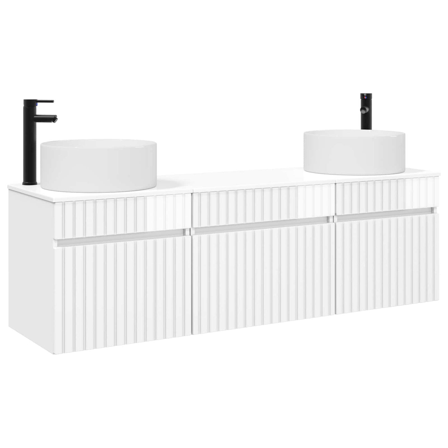 vidaXL Bathroom Cabinet Set 3 pcs High Gloss White 49 x 44.5 x 65.5 cm