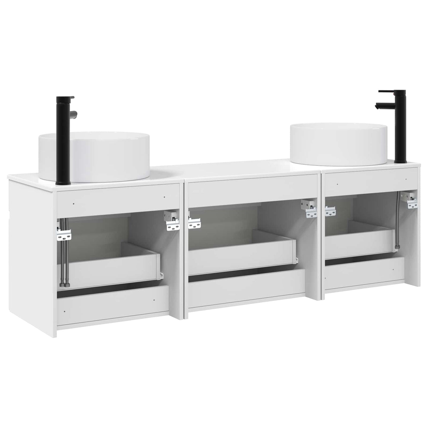 vidaXL Bathroom Cabinet Set 3 pcs High Gloss White 49 x 44.5 x 65.5 cm