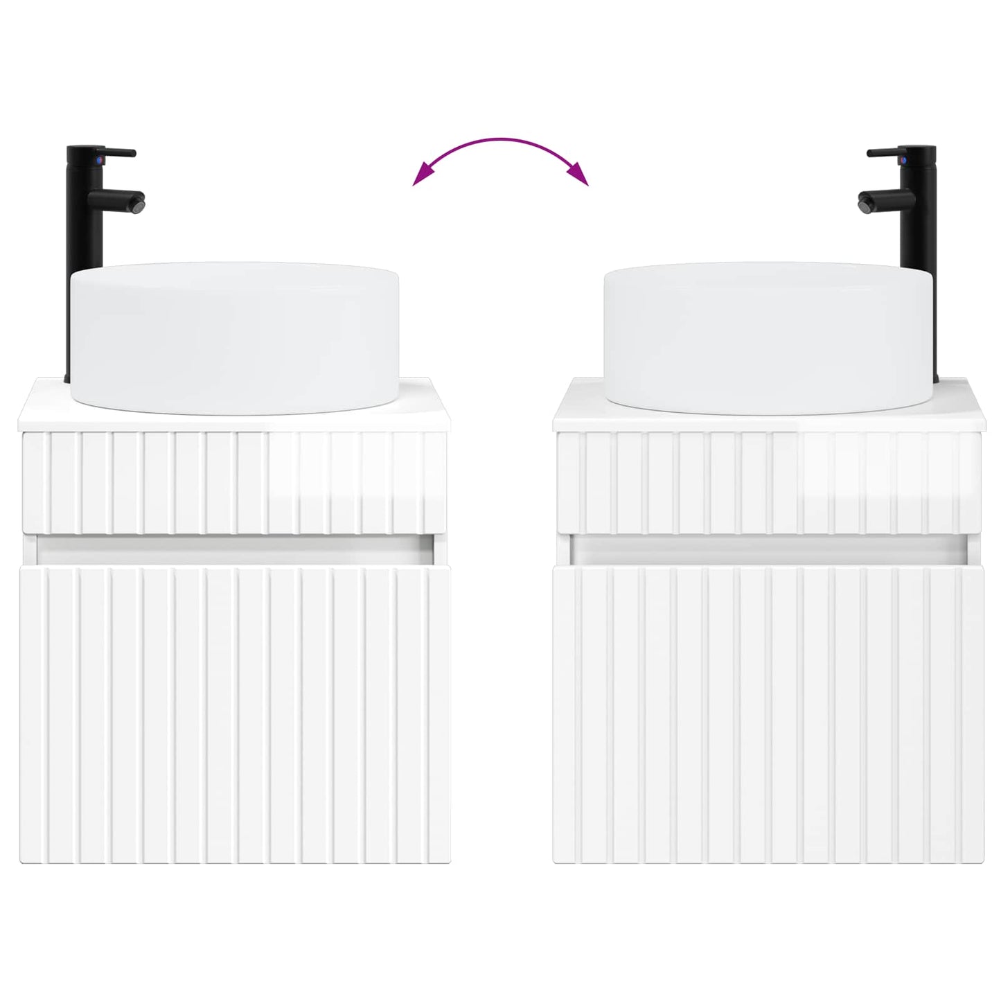 vidaXL Bathroom Cabinet Set 3 pcs High Gloss White 49 x 44.5 x 65.5 cm