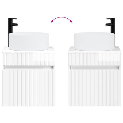 vidaXL Bathroom Cabinet Set 3 pcs High Gloss White 49 x 44.5 x 65.5 cm