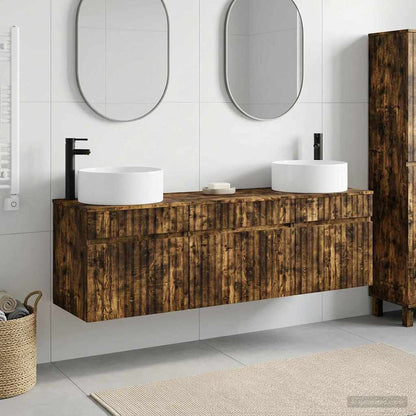 vidaXL Bathroom Cabinet Set 3 pcs Smoked Oak 49 x 44.5 x 65.5 cm