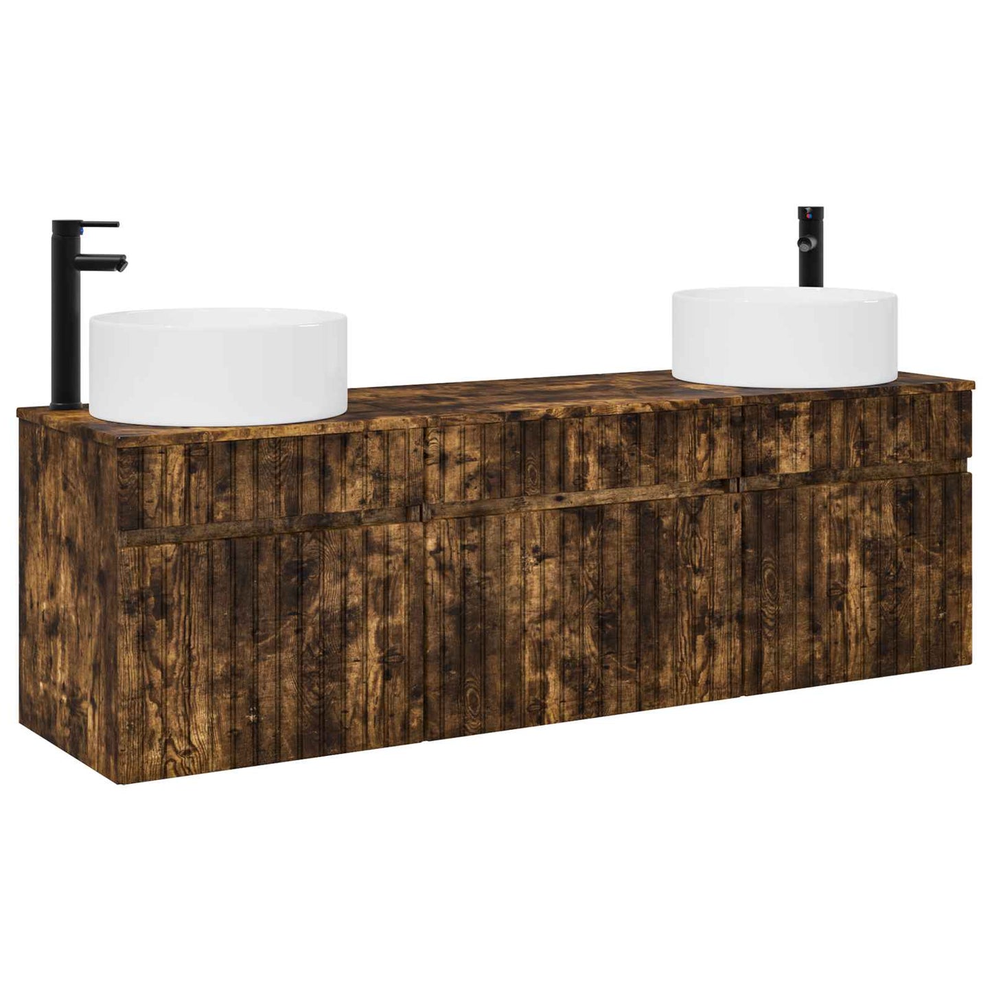 vidaXL Bathroom Cabinet Set 3 pcs Smoked Oak 49 x 44.5 x 65.5 cm