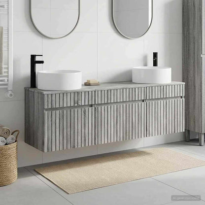 vidaXL Bathroom Cabinet Set 3 pcs Grey Sonoma 49 x 44.5 x 65.5 cm