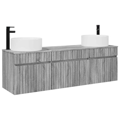 vidaXL Bathroom Cabinet Set 3 pcs Grey Sonoma 49 x 44.5 x 65.5 cm