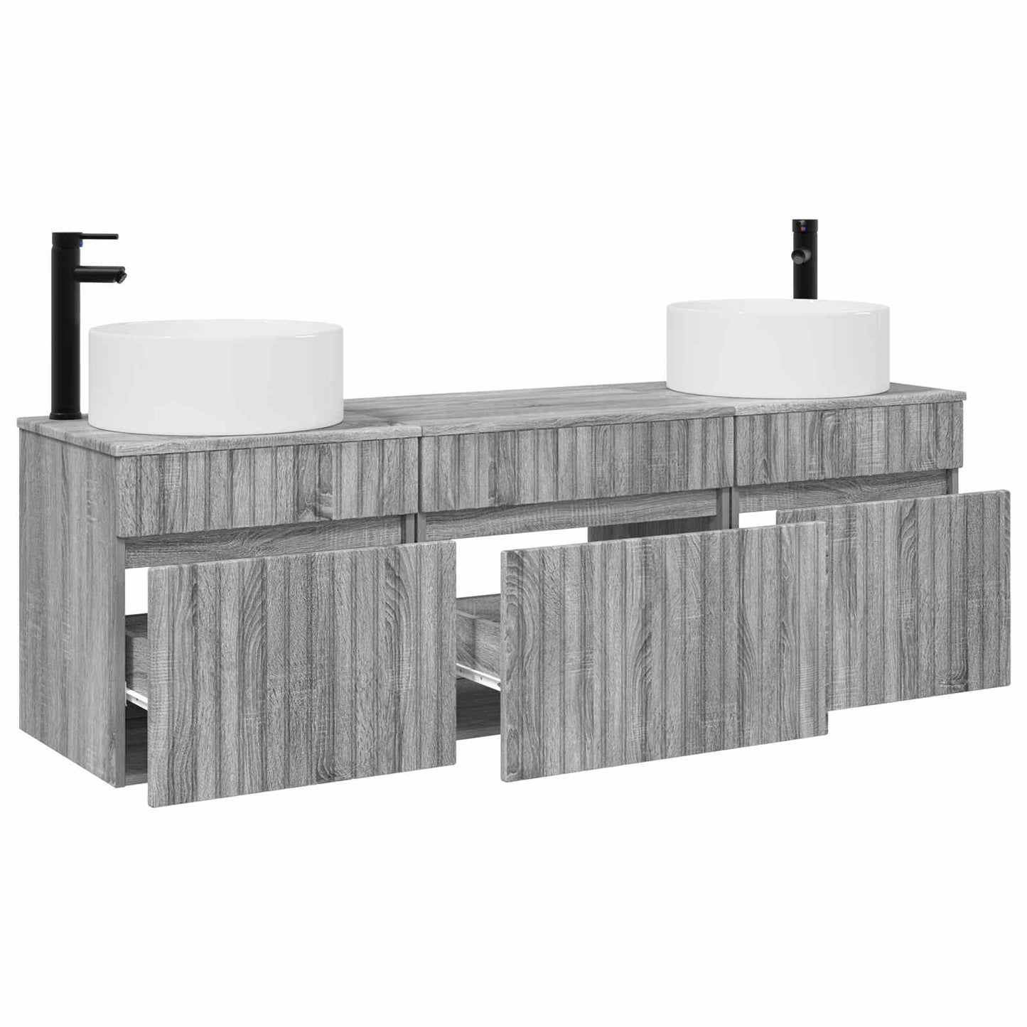 vidaXL Bathroom Cabinet Set 3 pcs Grey Sonoma 49 x 44.5 x 65.5 cm
