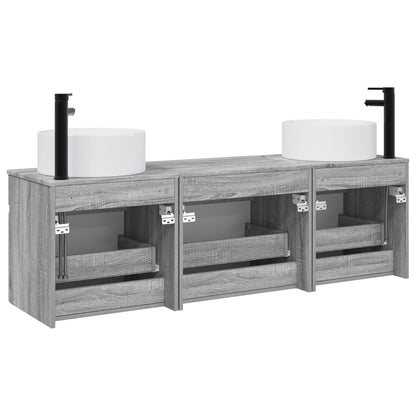 vidaXL Bathroom Cabinet Set 3 pcs Grey Sonoma 49 x 44.5 x 65.5 cm