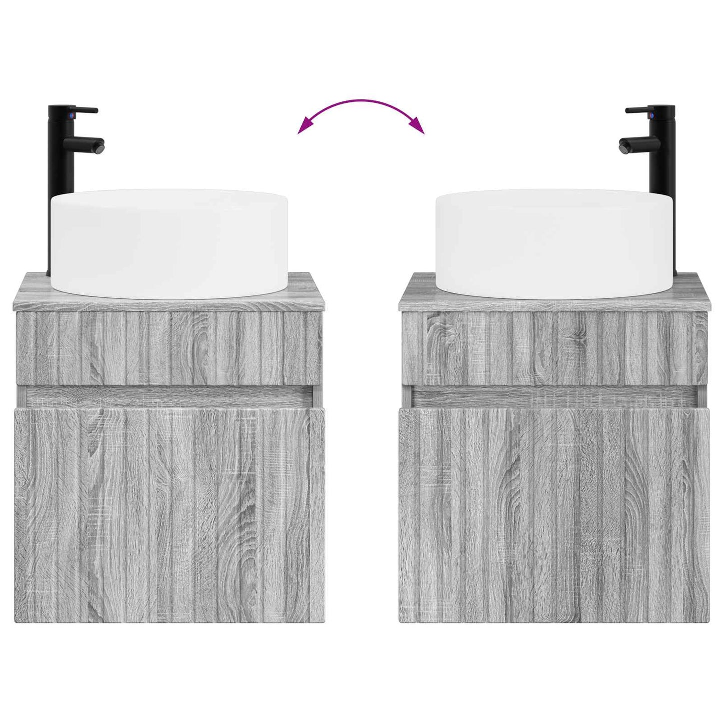 vidaXL Bathroom Cabinet Set 3 pcs Grey Sonoma 49 x 44.5 x 65.5 cm