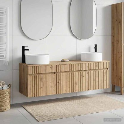 vidaXL Bathroom Cabinet Set 3 pcs Artisan Oak 49 x 44.5 x 65.5 cm
