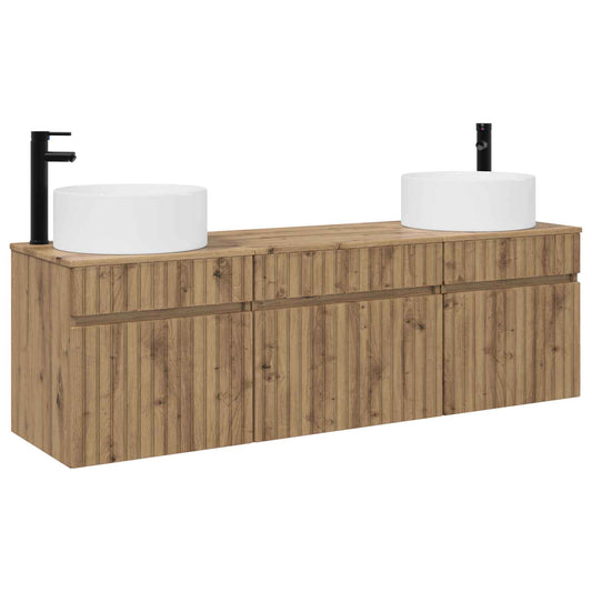vidaXL Bathroom Cabinet Set 3 pcs Artisan Oak 49 x 44.5 x 65.5 cm